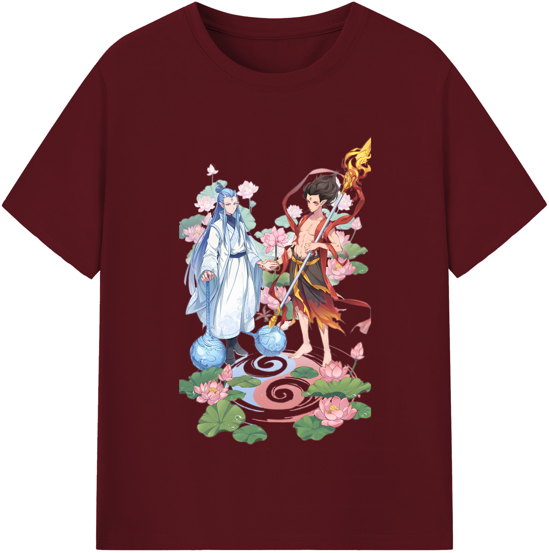 （画像用） Ne Zha 2 ナタ 魔童の大暴れ 綿100％半袖Tシャツ（フロントプリント）